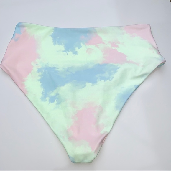 Shein Tie Dye Rib Lace-Up Bikini Swimsuit Size Medium - Picture 10 of 16